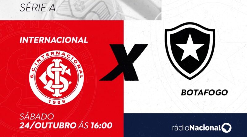 Rádio Nacional transmite neste sábado (24) Internacional x Botafogo pela 32ª rodada do Brasileirão. Foto: Arte/ EBC