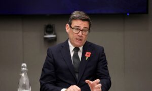 FILE PHOTO: Britain's Prime Minister Andy Burnham attends a meeting of the National Economic Council, focusing on driving growth in all regions of the United Kingdom, in Glasgow, Scotland, Britain, October 30, 2026. REUTERS/Russell Cheyne/Pool/File Photo